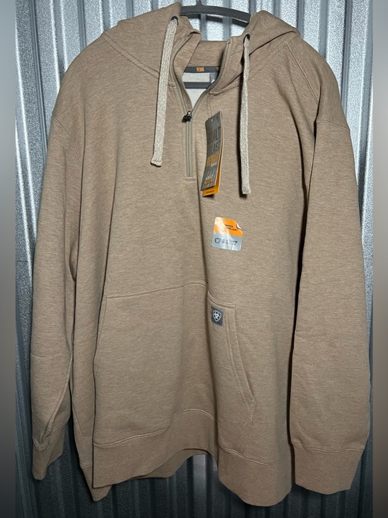 Ariat Tops - Ariat Rebar 1/4 zip Hoodie in Oatmeal Heather 3x NWT